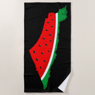 Toalha De Praia Palestina - Mapa Watermelon - Símbolo da liberdade