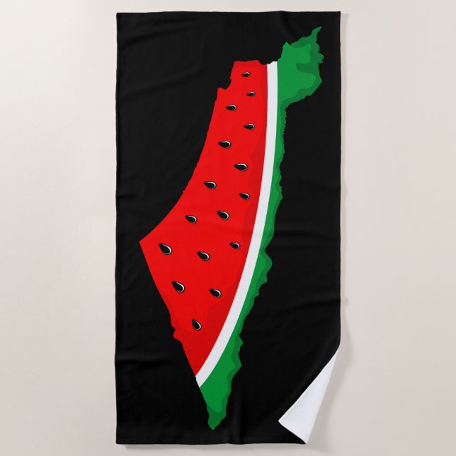 Toalha De Praia Palestina - Mapa Watermelon - Símbolo da liberdade (Frente)