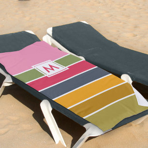 Toalha De Praia Paleta de Cores Monogramadas em Negrito