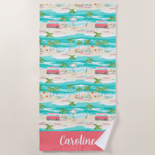 Toalha De Praia Palm Beach Tropical Island Beach Surf Vans