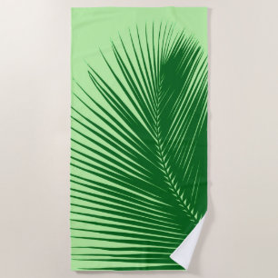 Toalha De Praia Palm Leaf Silhouette, Emerald e Verde limão