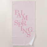 Toalha De Praia Palm Primaveras - Cor-de-rosa<br><div class="desc">Primaveras de palma - tipografia - cor-de-rosa-rosado.</div>