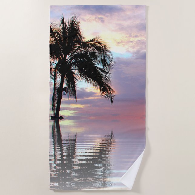 Toalha De Praia Palm Tree in Bay Beach Towel (Frente)
