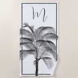 Toalha De Praia Palm Tree Modern Black Frame Personal