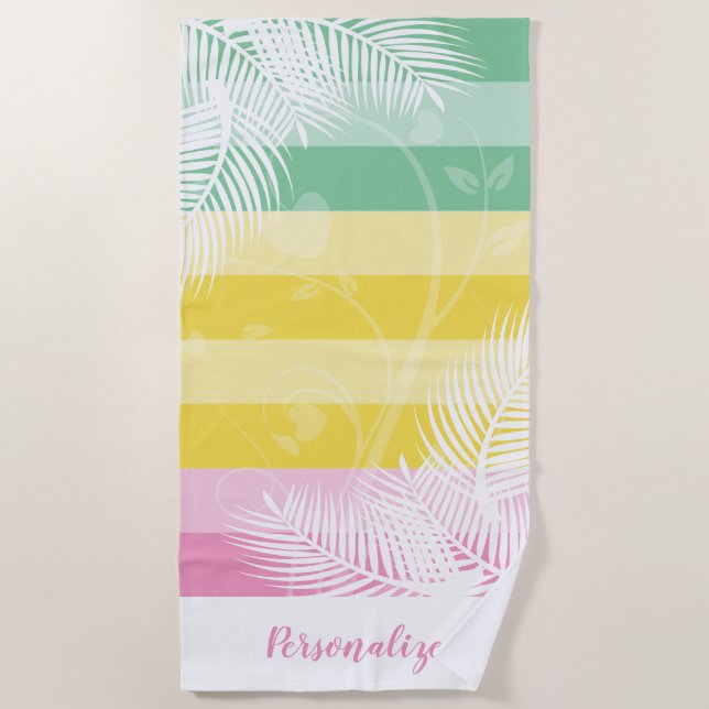 Toalha De Praia Palm Tree 🏝 Pattern Beach Towel (Frente)