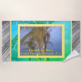 Toalha De Praia Palm Trees Deck Conselhos N.J. Beach Towel