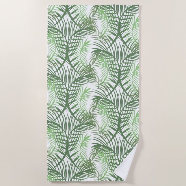 Toalha De Praia Palm Trees Summer Tropical Beach Green (Frente)