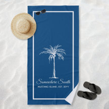 Palmeira Azul Elegante Personalizada Branco