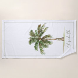 Toalha De Praia Palmeira Costeira Personalizada