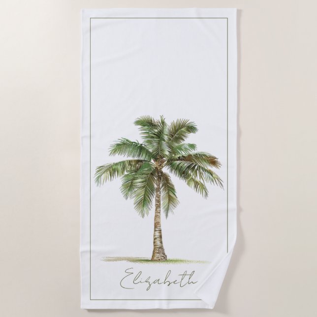 Toalha De Praia Palmeira Costeira Personalizada (Frente)