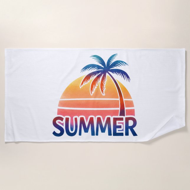 Toalha De Praia Palmeira de Verão (Frente)