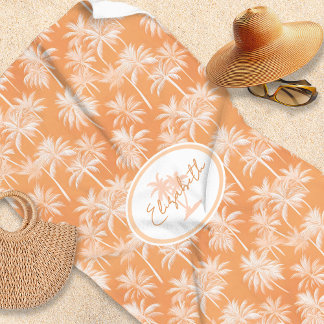 Toalha De Praia Palmeira havaiana Silhouette Padrão Tacao ID1093