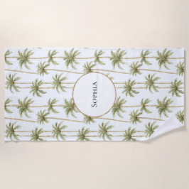 Toalha De Praia Palmeiras brancas tropicais