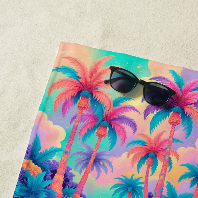 Toalha De Praia Palmeiras coloridas (In Situ)