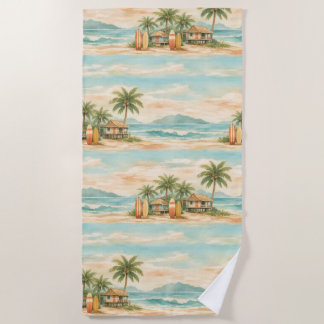 Toalha De Praia Palmeiras Tropicais de Verão Pranchas de Surf Anti