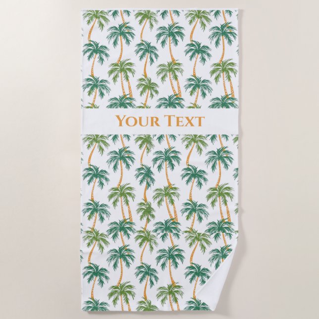 Toalha De Praia Palms Pattern Summer Vibes Personalizadas (Frente)