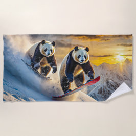 Toalha De Praia Pandas no Snowboards Design por Rich AMeN Gill
