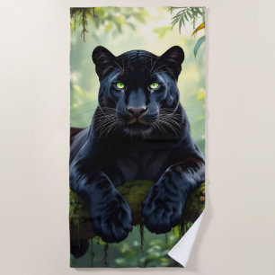 Toalha De Praia Pantera Negra na Selva
