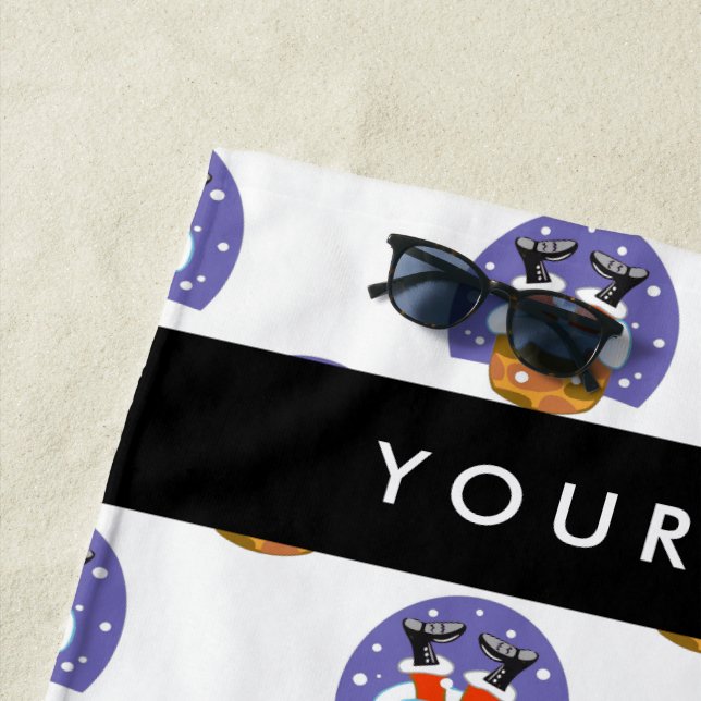 Toalha De Praia Papai Noel Na Chaminé, Neve, Natal, Ano Novo (In Situ)