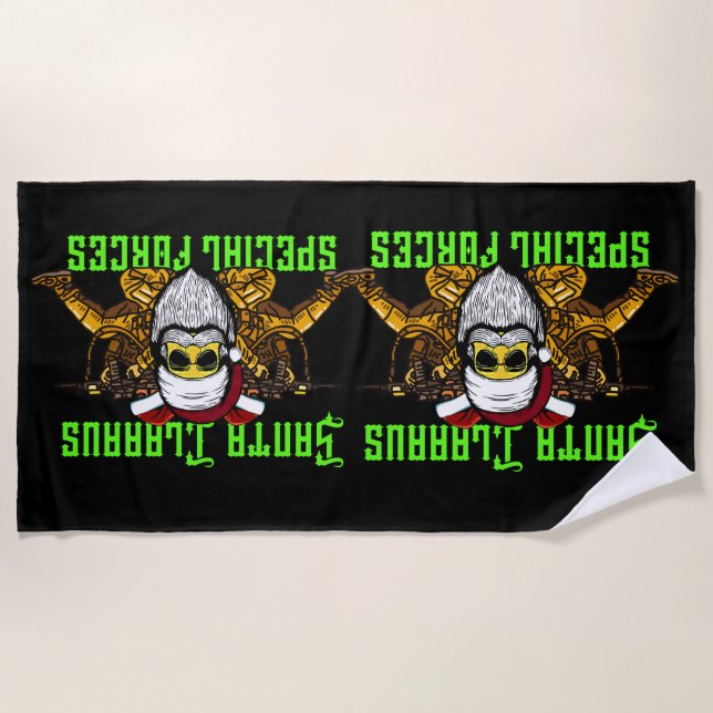 Toalha De Praia Papais noeis, forças especiais, exército (Frente)