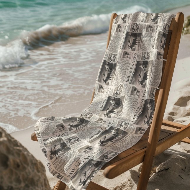 Toalha De Praia Papais noeis Ursos Quebrando Notícias Jornais Vest (Criador carregado)
