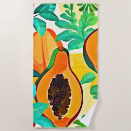 Toalha De Praia Papaya Pop Art tropical