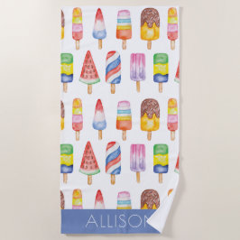 Toalha De Praia Papel de enrolamento de picles de aquarela