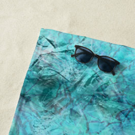 Toalha De Praia Papel néon azul amassado