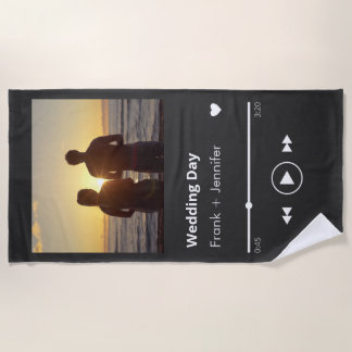 Toalha de praia para casamento de casais modernos