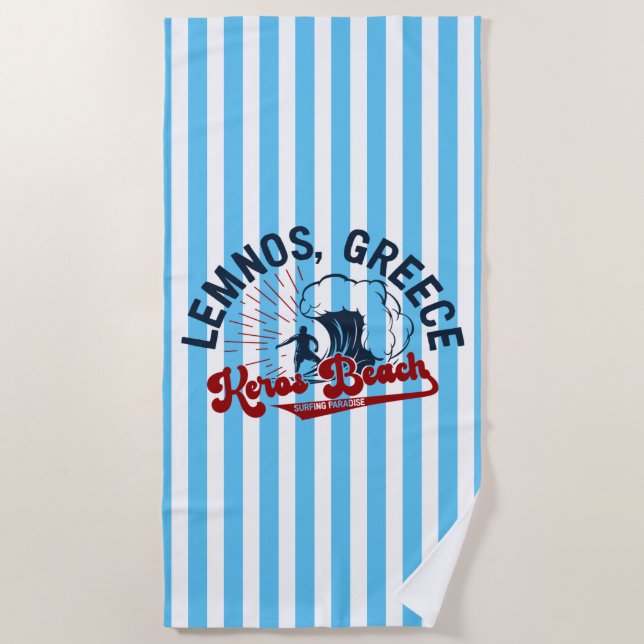 Toalha De Praia Paraíso surfando: praia de Keros, Lemnos, Grécia (Frente)