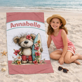 Toalha De Praia Paraíso Tropical do Urso com Charme Floral de Surf