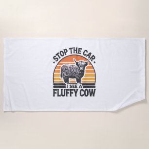 Toalha De Praia Parem O Carro Que Vejo Vaca Fluffy Retro Highland