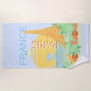 Toalha De Praia Paris, França, Viagem, Arte, Pré-Disquete, Pastel,