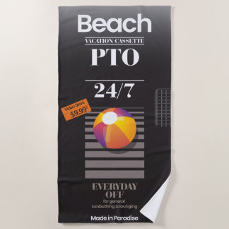 Toalha De Praia Paródia de VHS em Branco 'Fita Adesiva' Praia de F