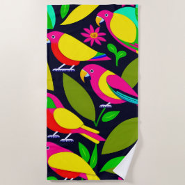 Toalha De Praia Parrots Design Cotton Beach Towel