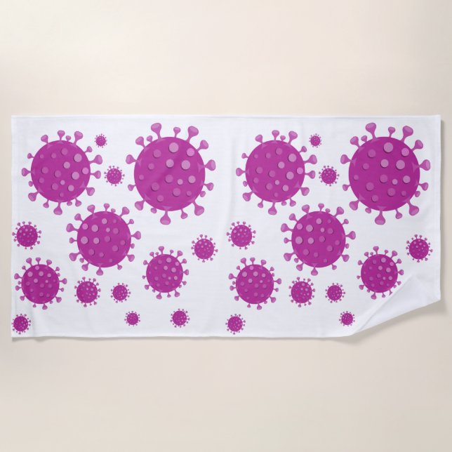 Toalha De Praia Partícula Viral Roxa (Frente)