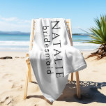Toalha De Praia Partido Bridal Personalizado do Casamento de Donal<br><div class="desc">Apresentando nossa Toalha de Praia do Partido Bridal do Casamento de Dono de Bridesmaid Personalizado, a maneira perfeita de mostrar apreço às suas damas de honra e festas nojentas pelo seu apoio no seu grande dia. Estas toalhas de praia são desenhadas com uma gama de atributos-chave, fazer-as uma escolha ideal...</div>