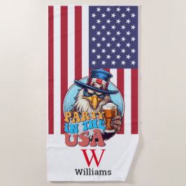 Toalha De Praia Partido SPORT Nos EUA Monograma Beach Towel