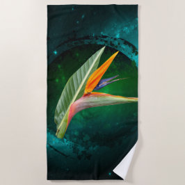 Toalha De Praia pássaro da moda floral do paraíso