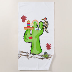 Toalha De Praia Pássaro de Cactus Towel Beach