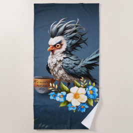 Toalha De Praia Pássaro rabugento na segunda.