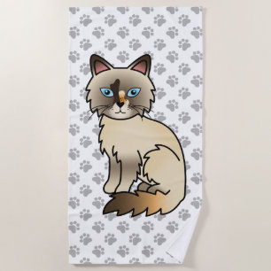 Toalha De Praia Pássaro TortoisesInferno / Ragdoll Gato e Patas