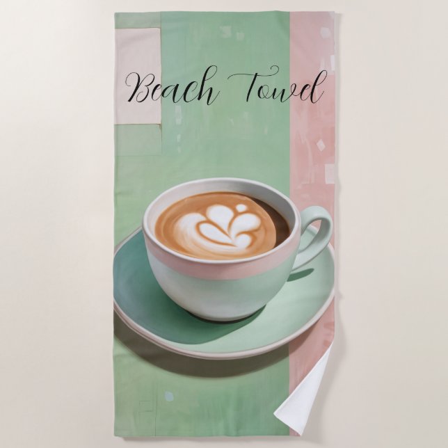 Toalha De Praia Pastel Latte (Frente)