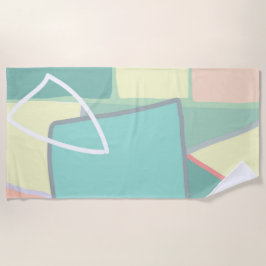 Toalha De Praia Pastel Pálido Turquesa Abstrato