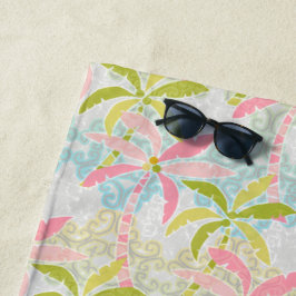 Toalha De Praia Pastel Palm Trees Beach Towel