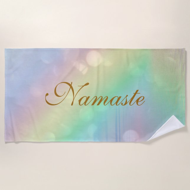 Toalha De Praia Pastel Rainbow Namaste design (Frente)