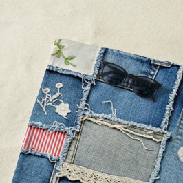 Toalha De Praia Patchwork Denim