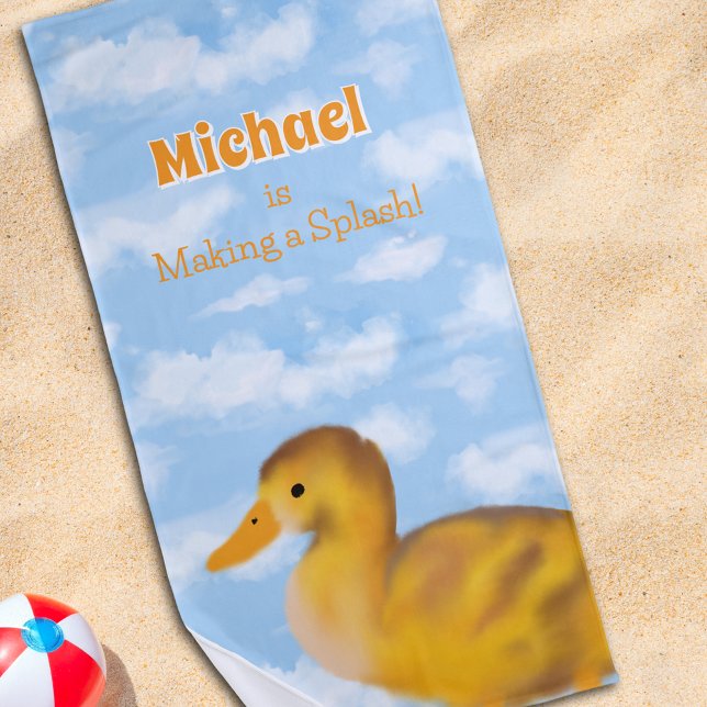 Toalha De Praia Pato Fluffy Personalizado (Criador carregado)