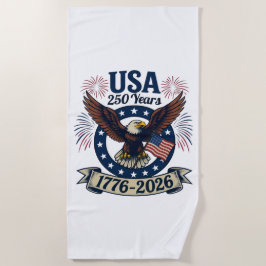 Toalha De Praia Patriotic American Eagle 250 Years 1776-2026