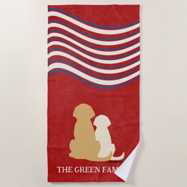 Toalha De Praia Patriotic Americana Golden Retriever Beach Towel (Frente)